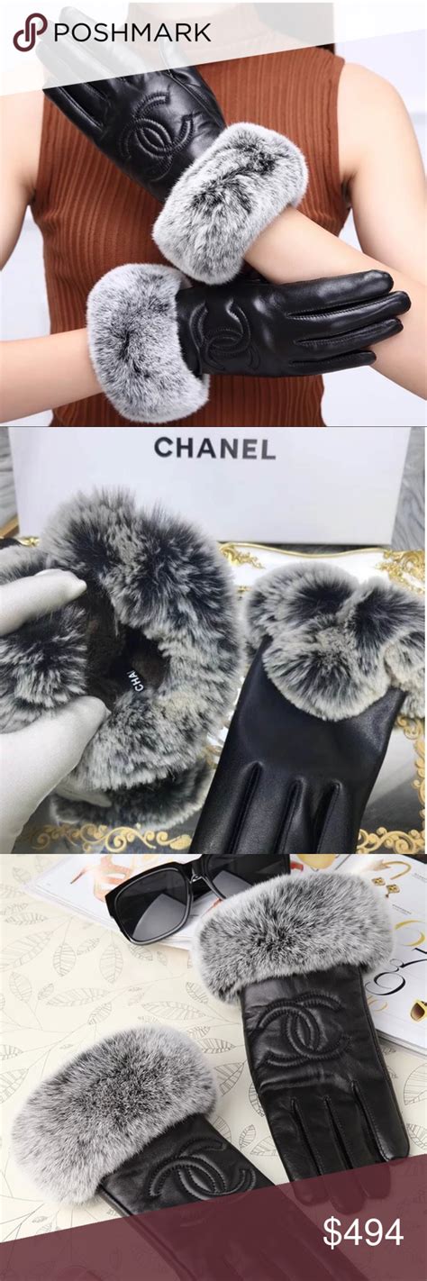 chanel leather gloves with fur price|chanel gloves collection.